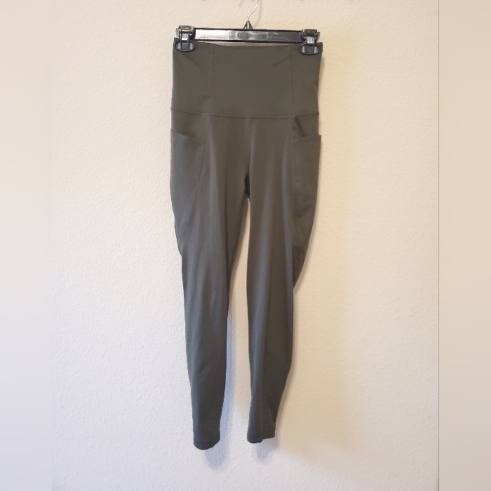 All in Motion olive green leggings with pockets size S